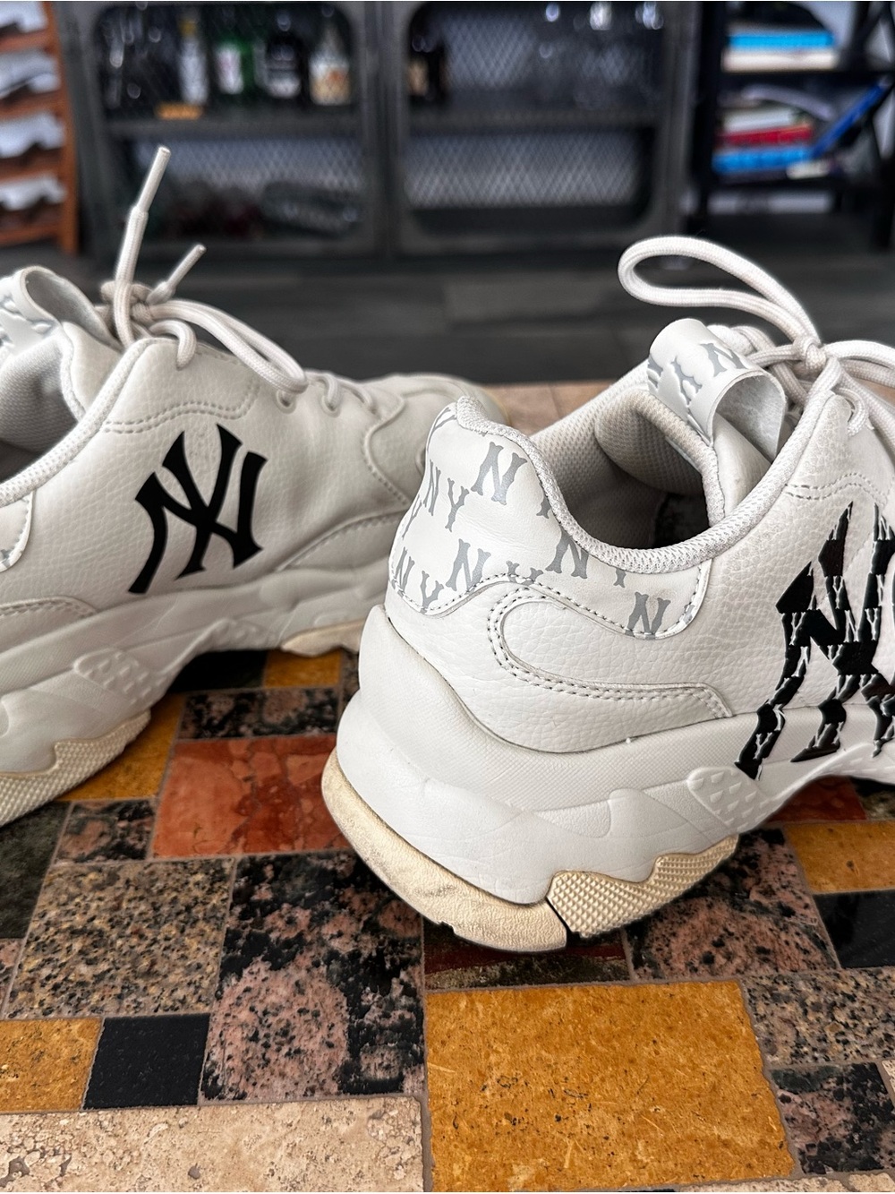 Women White Fashion Sneakers with NY Logo